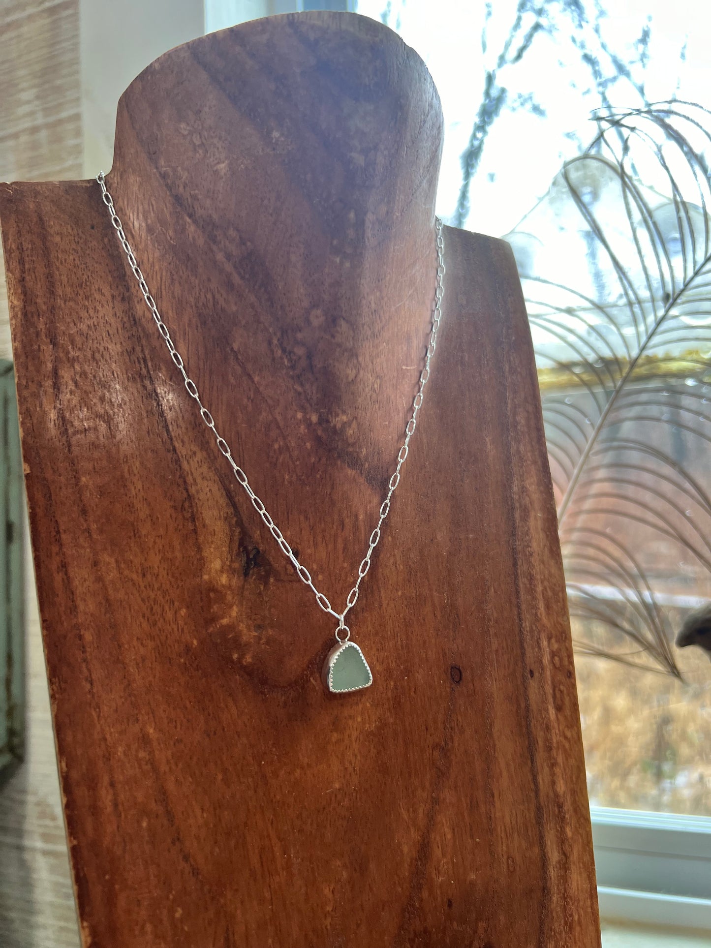 Light Blue Sea Glass Necklace