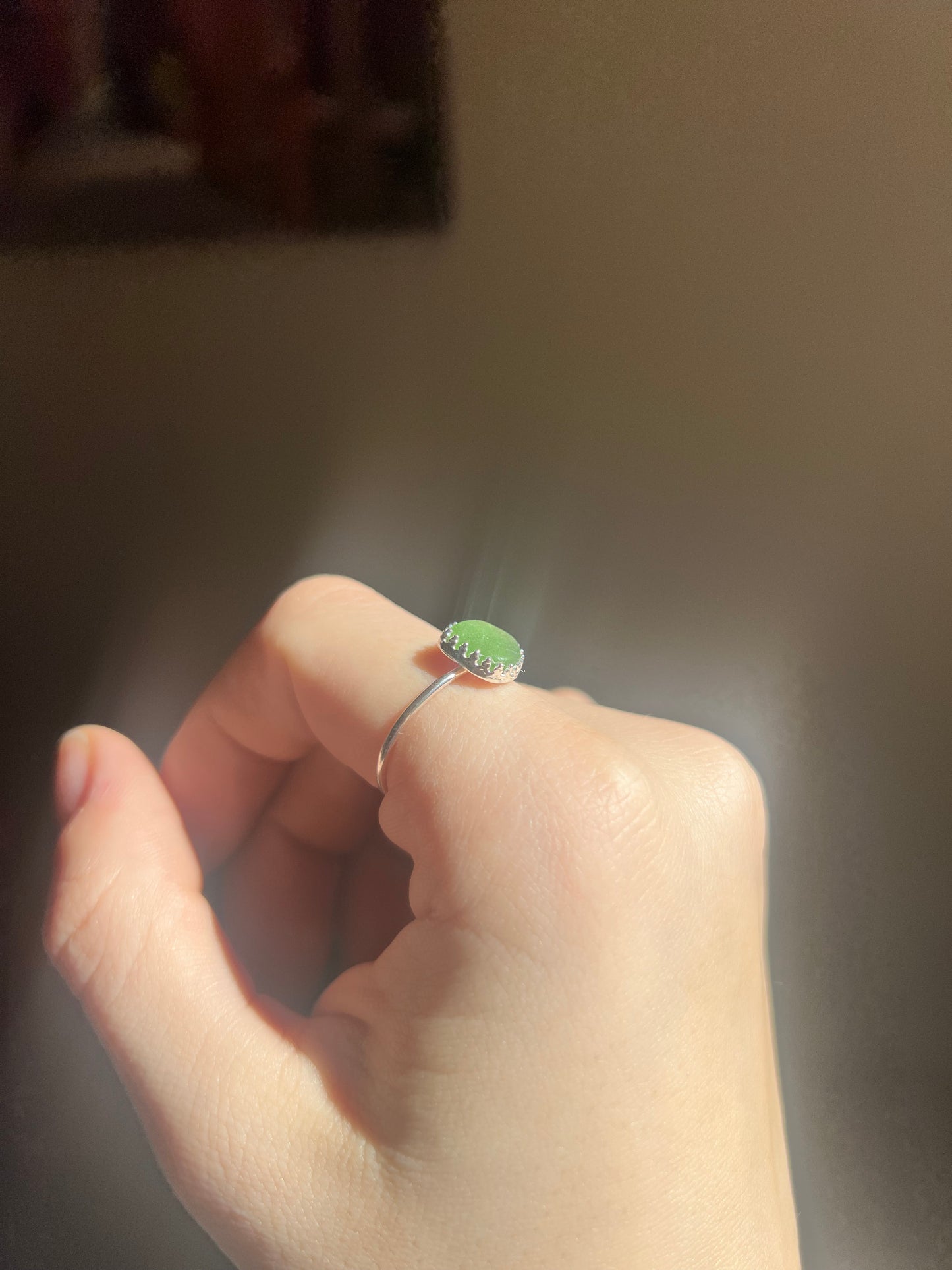 Green Sea Glass Ring