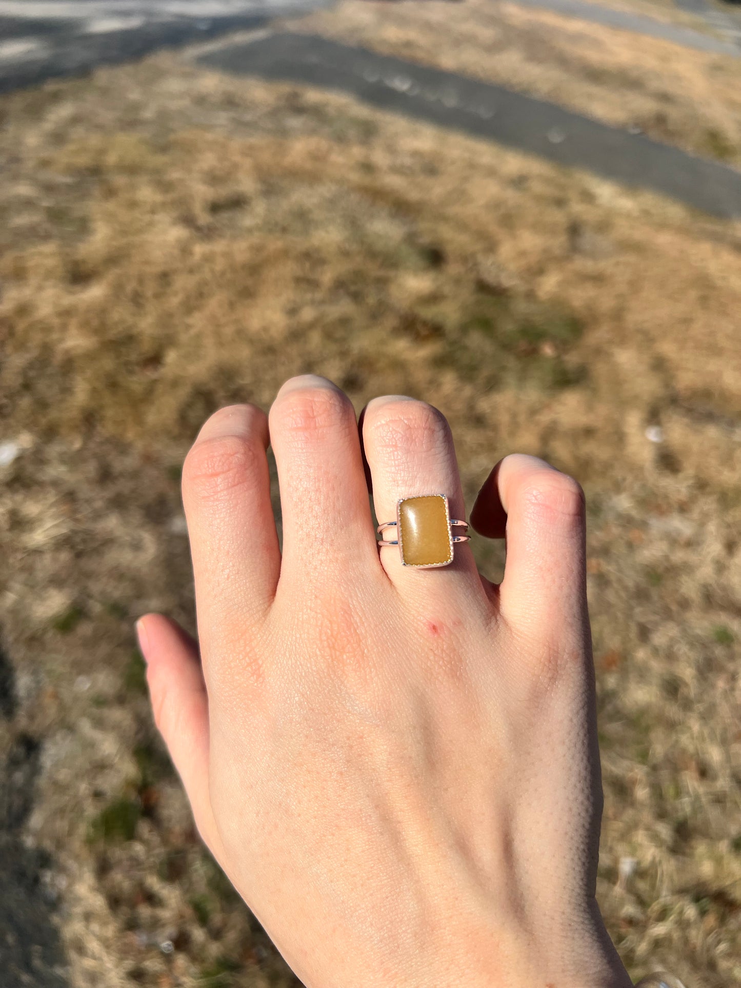 Yellow Chalcedony Ring