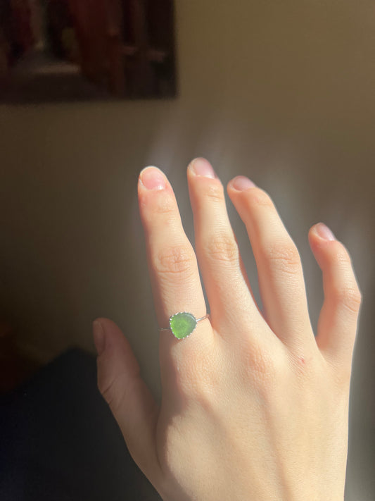 Green Sea Glass Ring