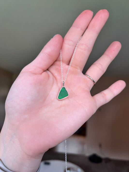 green sea glass necklace