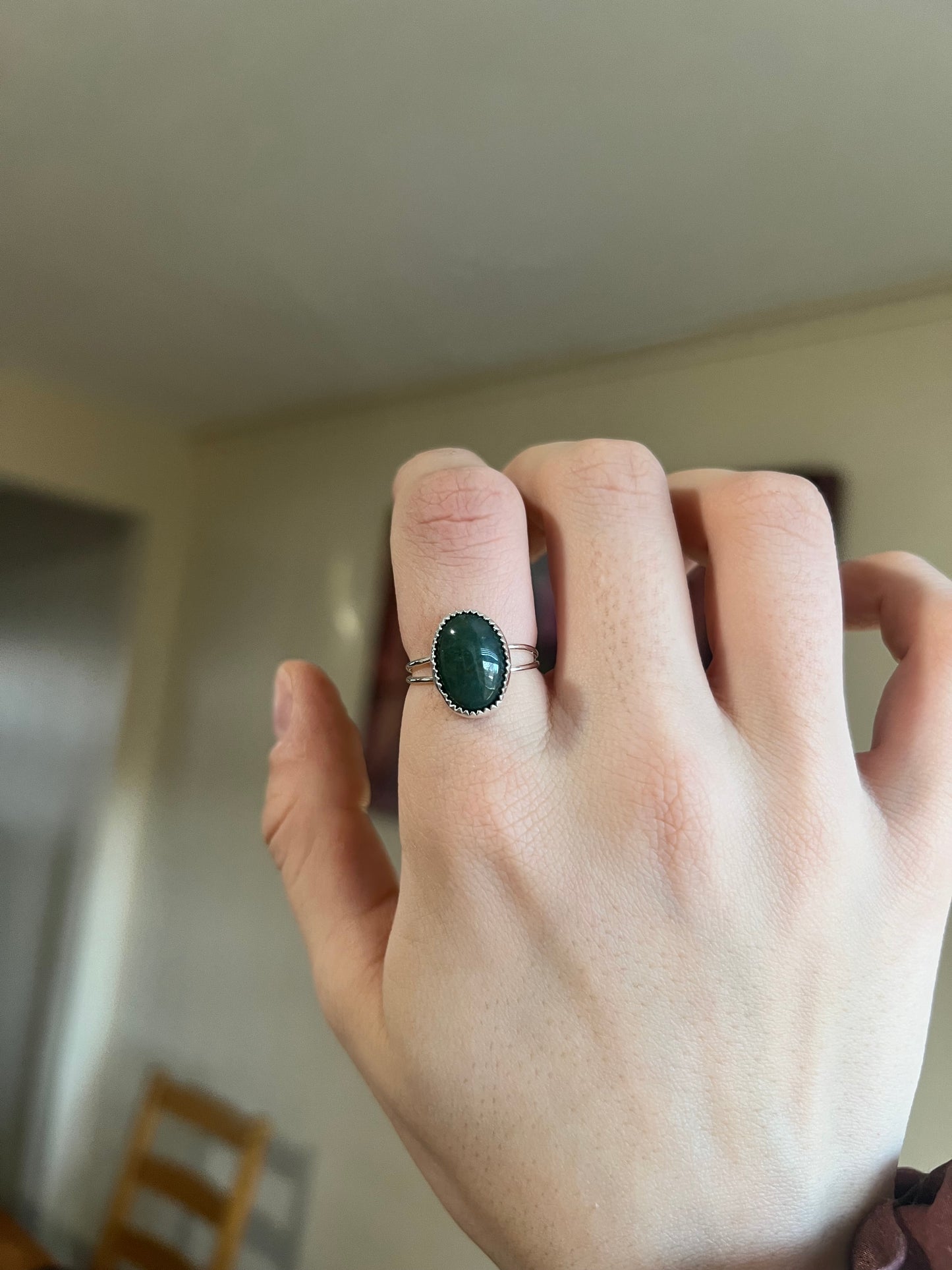 Green Jasper Double Ring