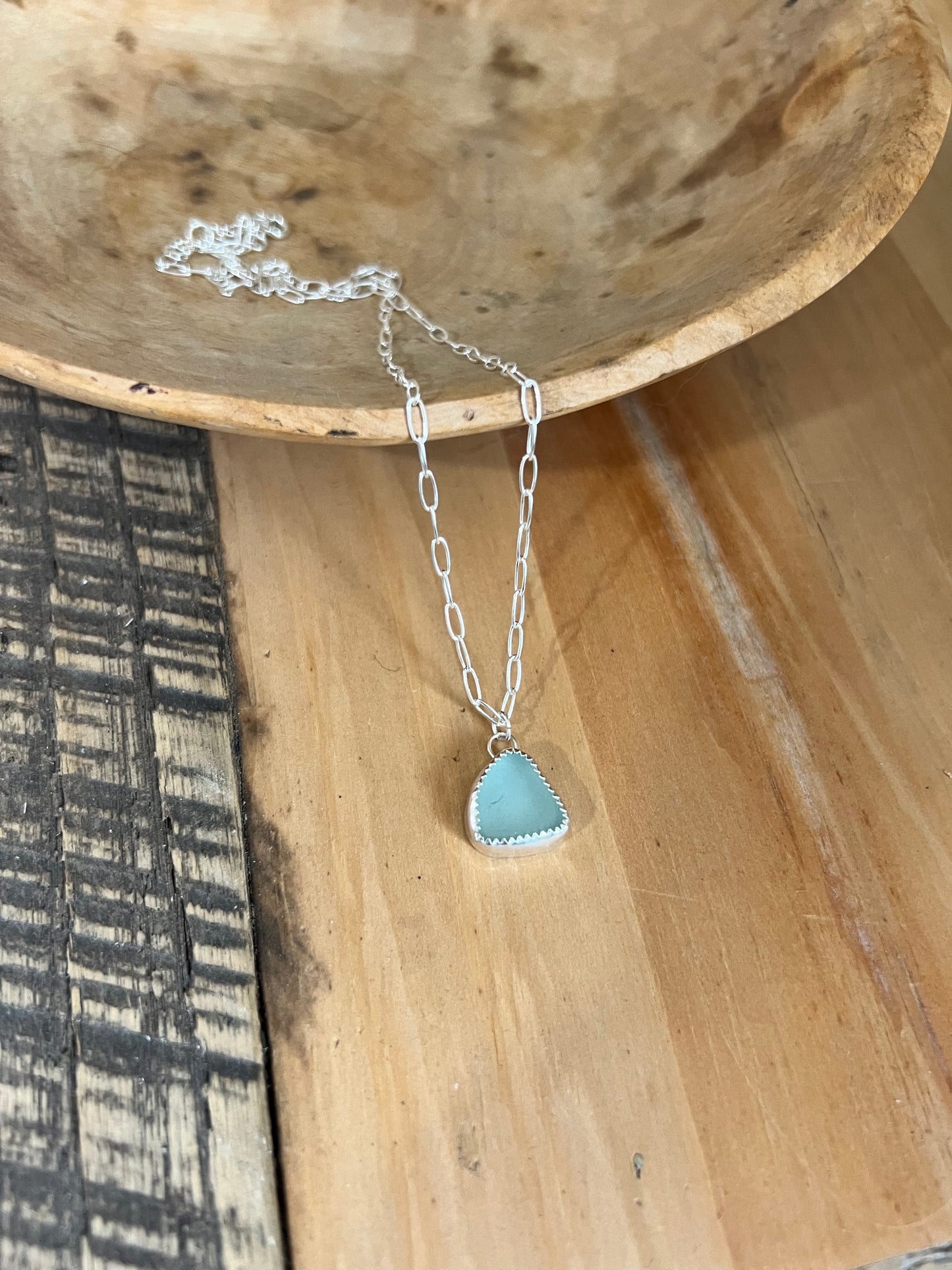 Light Blue Sea Glass Necklace