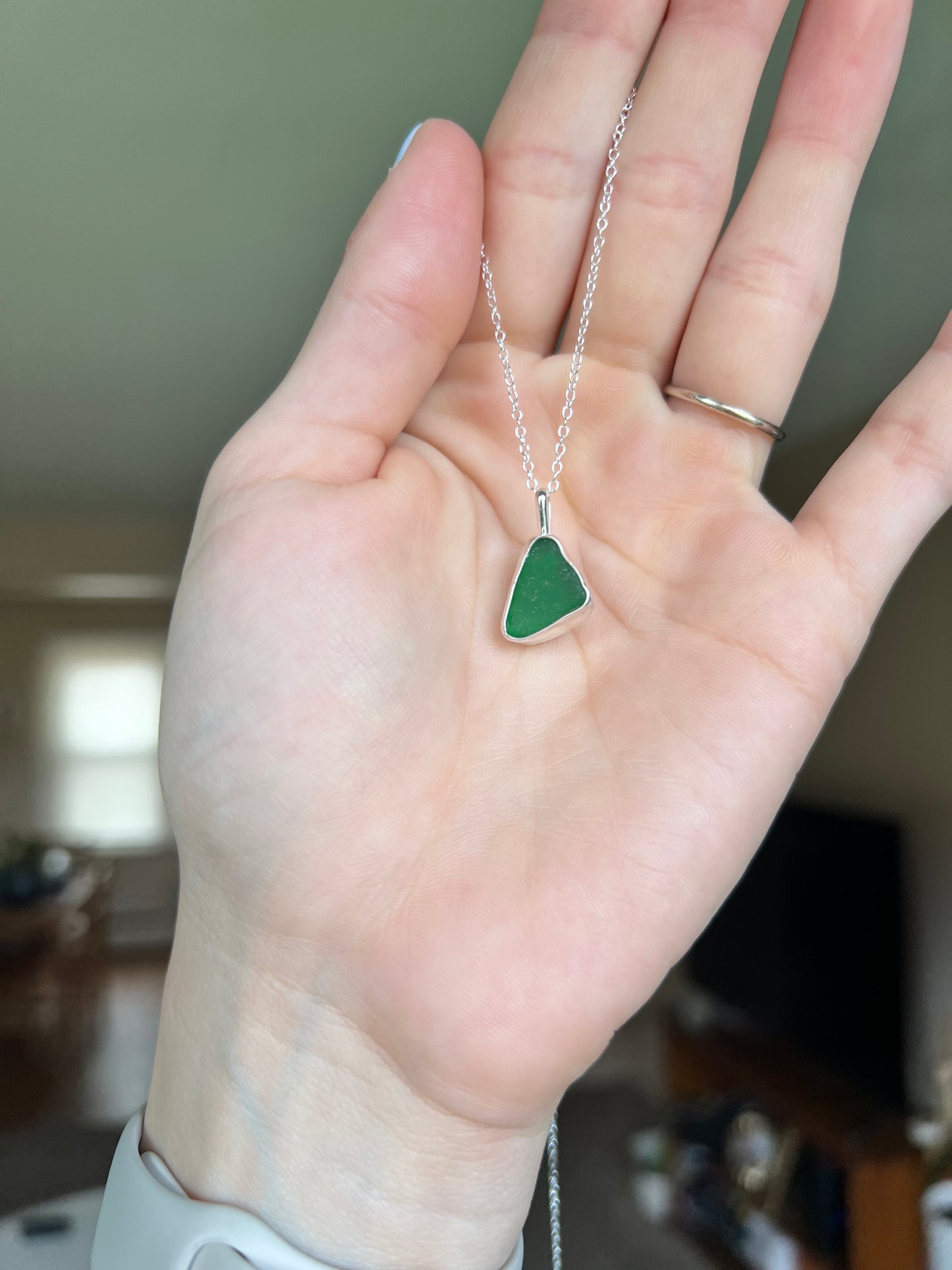 green sea glass necklace