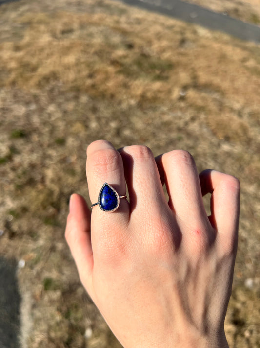 Lapis Lazuli Teardrop Ring