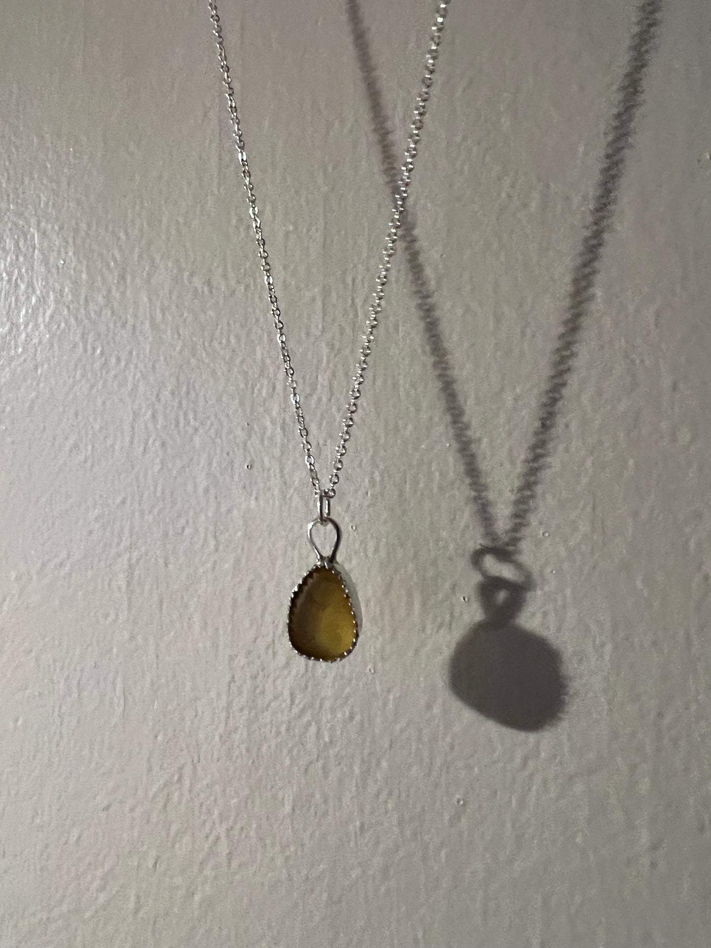 Yellow Sea Glass Necklace