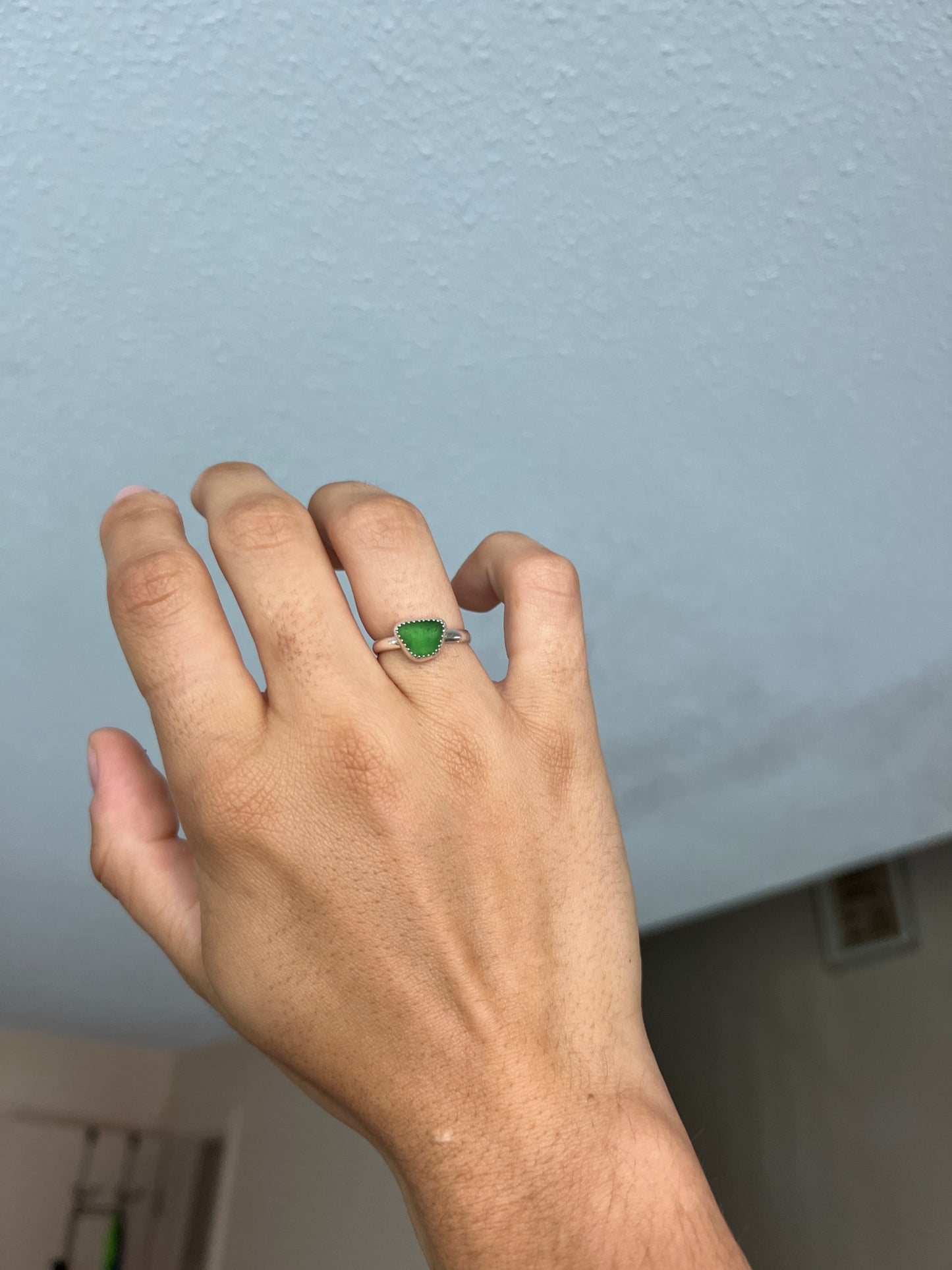 green sea glass ring