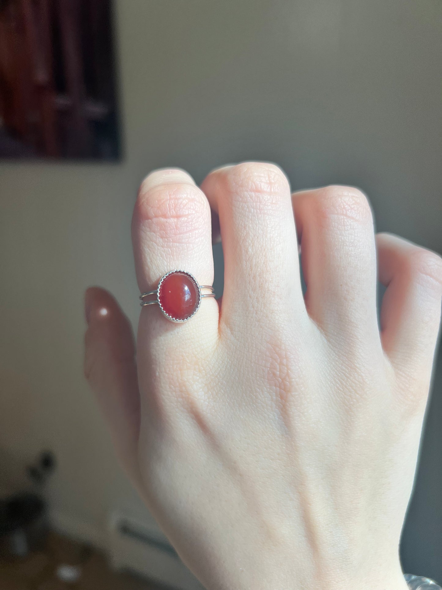 Carnelian Double Band Ring