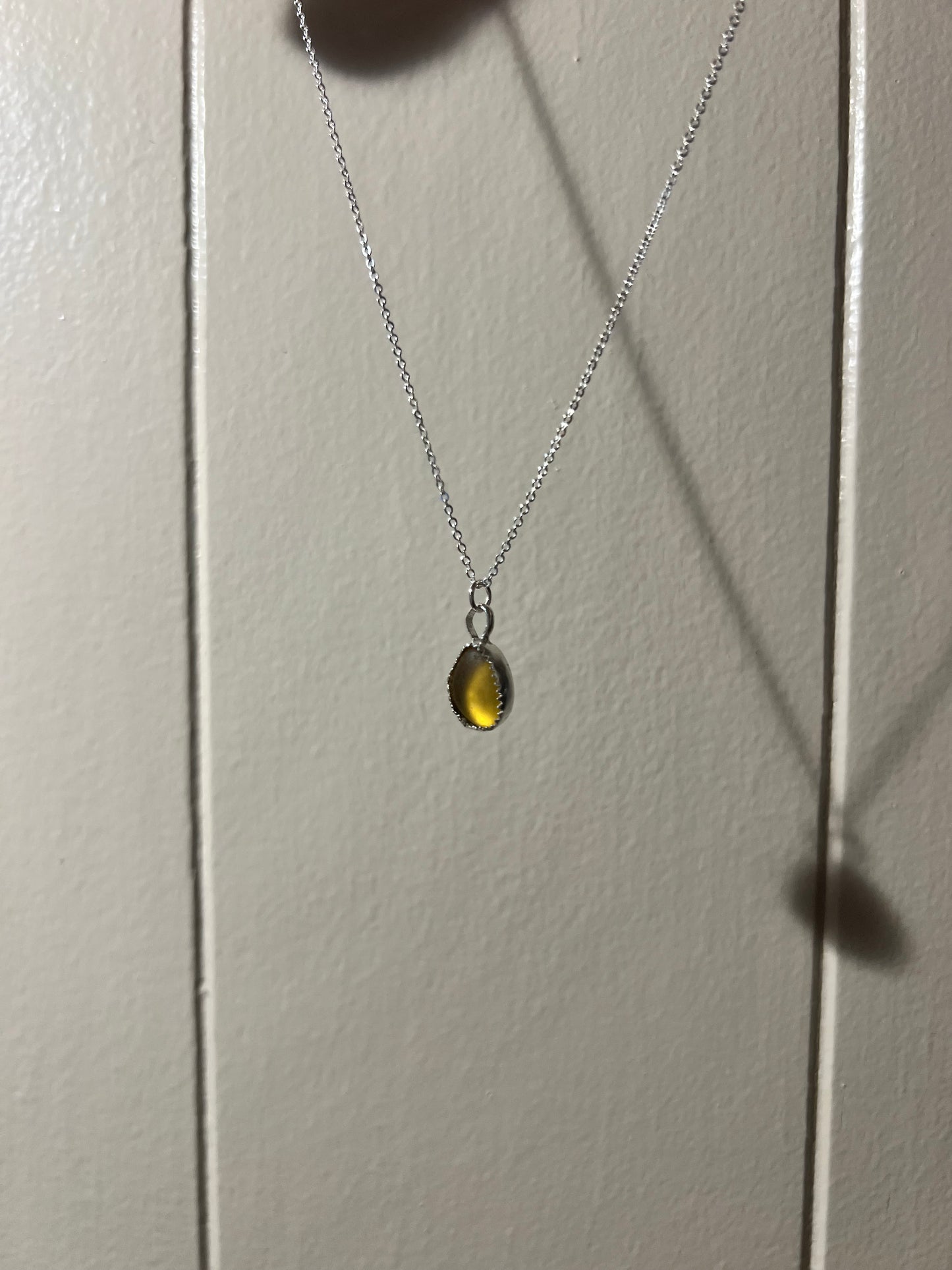 Yellow Sea Glass Necklace