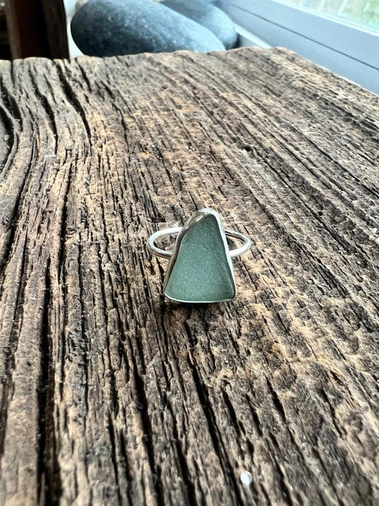 Light Teal Sea Glass Ring